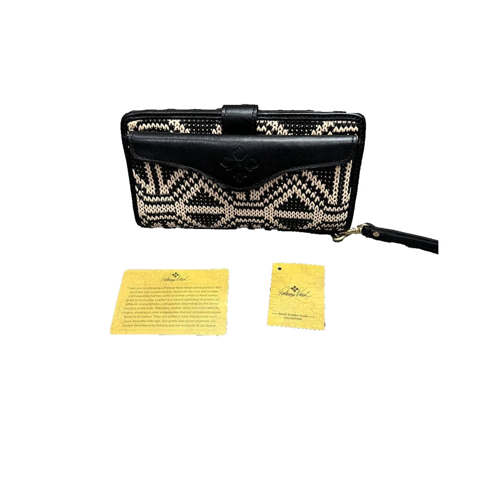Patricia Nash Leather Valentia II Wallet with Wristlet Bag Tuareg Woven A594812 - Picture 2 of 5